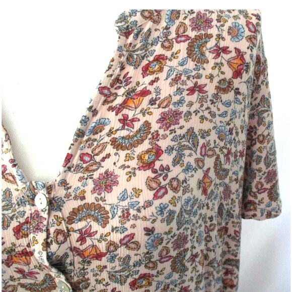 J. Jill Women's Light Pink Floral Print Short Sleeve Maxi Dress Size Large - Picture 4 of 11